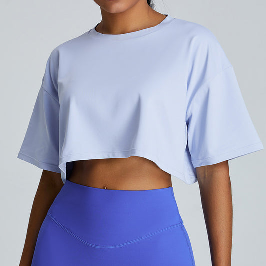 New Summer Breathable Quick-drying Yoga Clothes Women's Loose Running Leisure All-matching Workout Top