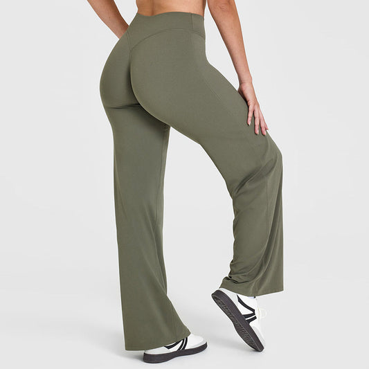 Peach Hip Slimming Yoga Straight-leg Pants