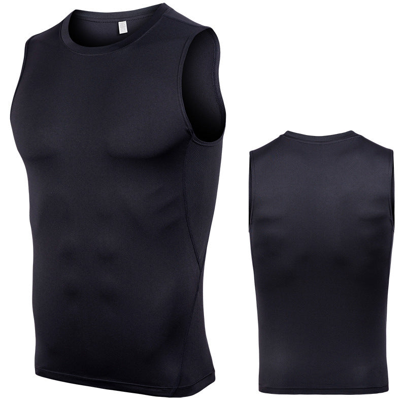 Sports Vest Men's Tight Bottoming Sleeveless Workout Clothes Violently Sweat Training Running Quick-drying