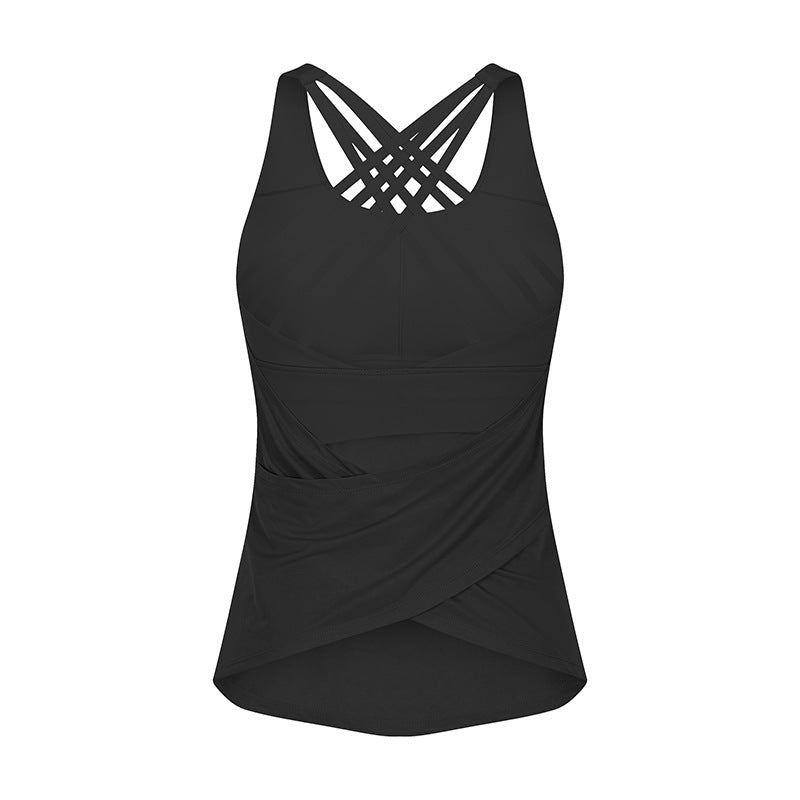 Sports Yoga Vest Women's Push-up Running Blouse Loose Workout Clothes
