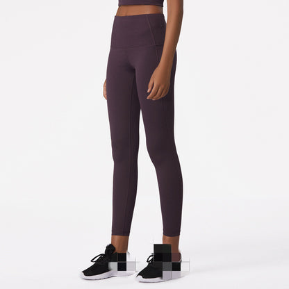 Double-Sided Brocade Nude Sports Fitness Pants High Waist Tummy And Hip Yoga Pants Women