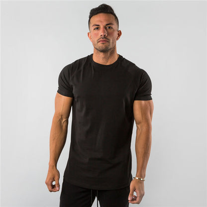 Muscular Male Brothers Workout Clothes Short-sleeved Stretch Slim Fit