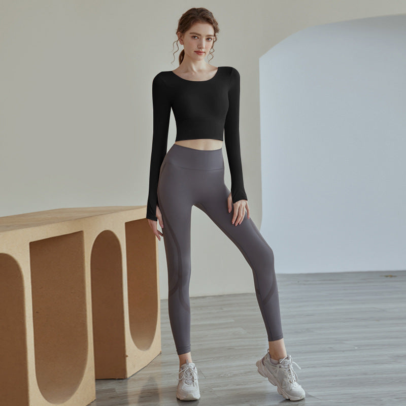 Yoga Long Sleeve Top Sports Workout Training Clothes Professional Pilates Breathable Suit