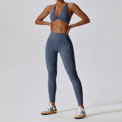 Printed Nude Feel Yoga Suit Floral Quick-drying Running Sports Workout Clothes