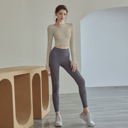 Yoga Long Sleeve Top Sports Workout Training Clothes Professional Pilates Breathable Suit