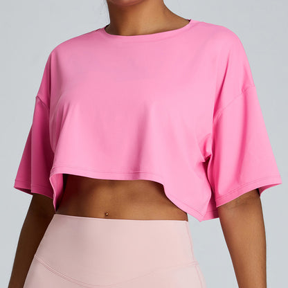 New Summer Breathable Quick-drying Yoga Clothes Women's Loose Running Leisure All-matching Workout Top