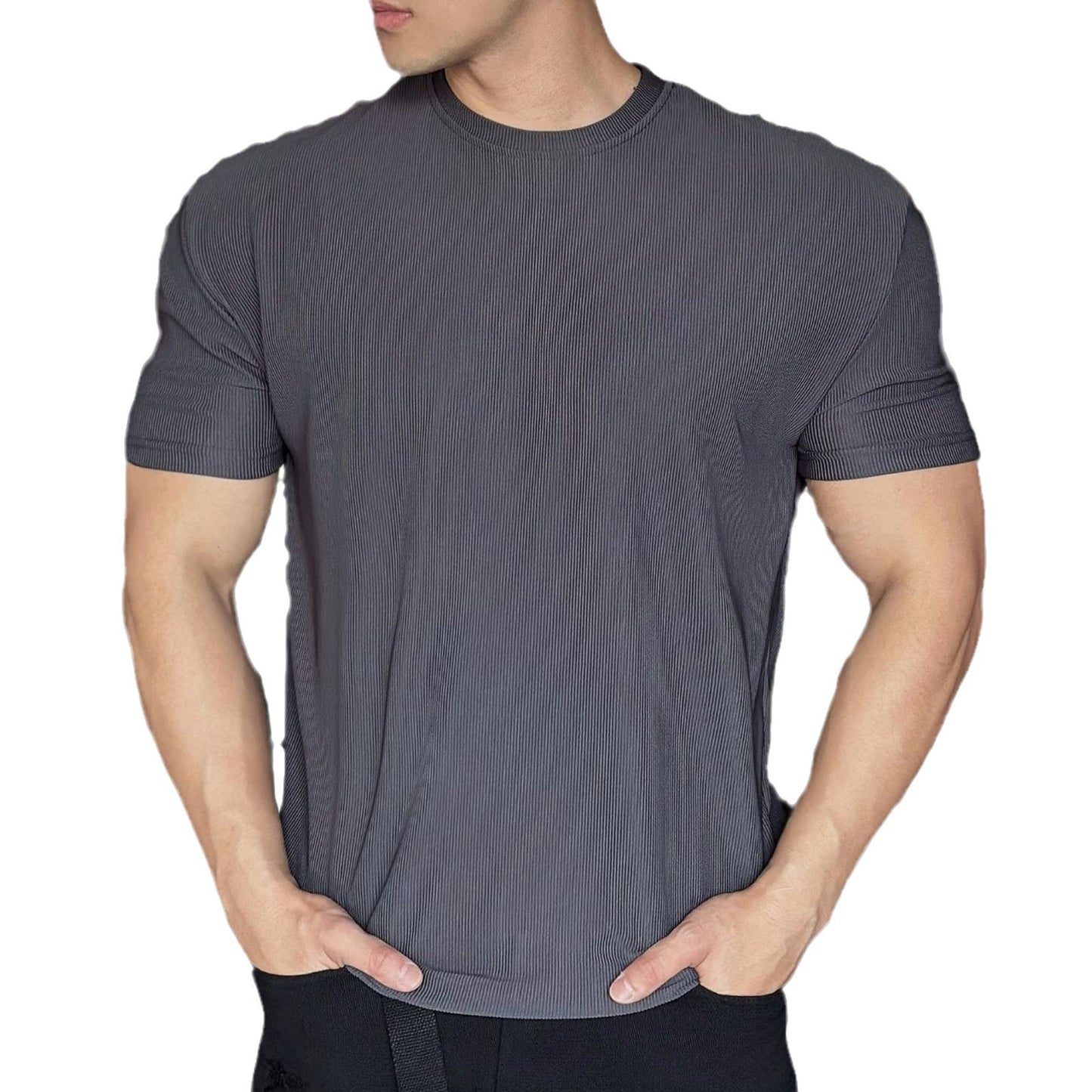 Heavy Texture Padded Shoulder Sleeve Slimming Anti-wrinkle Quick-drying Workout Clothes