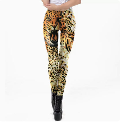 European And American Thin Leggings Women Wear Digital Printed Trousers