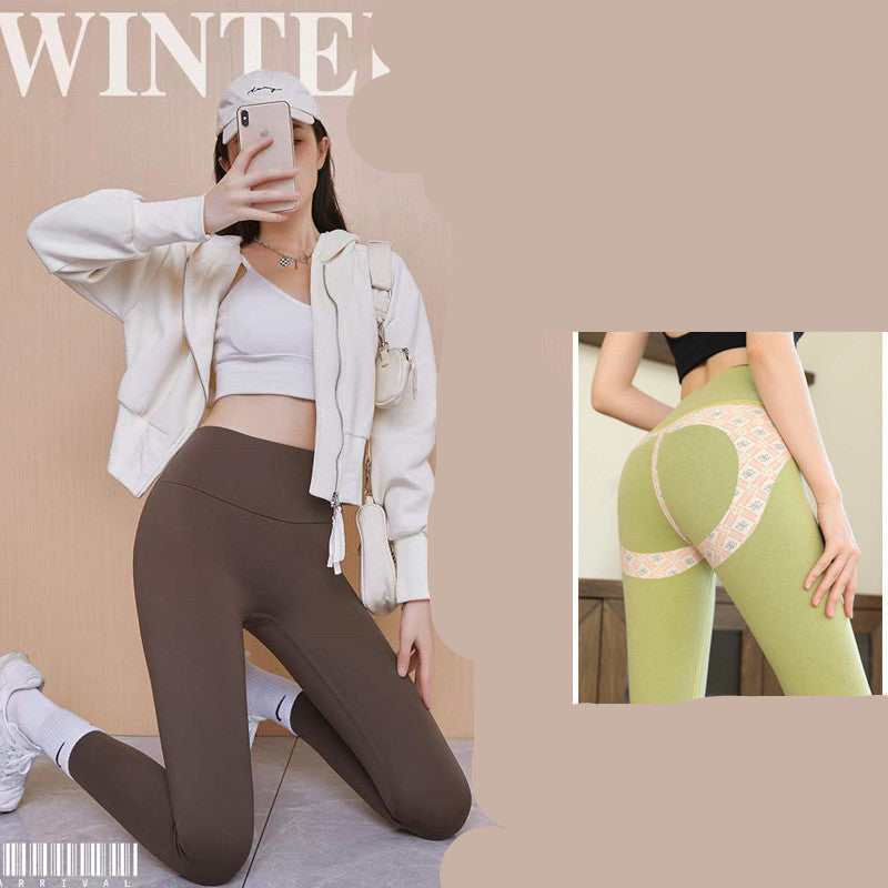 Fall Winter Cationic Velvet Thermal Shark Pants With Tummy Tuck And Butt Lift