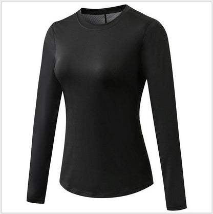 Women's Yoga Long Sleeve Workout Clothes Quick-drying Breathable Mesh Stitching Elastic