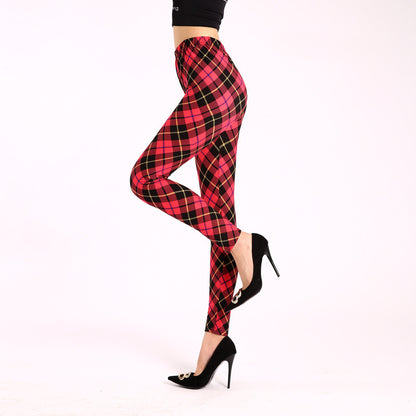Autumn Underwear Leggings Stretch Printed High-waisted Trousers