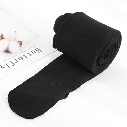 Autumn And Winter Fleece-lined Thickened Screw Cotton Vertical Stripes Base One-piece Trousers