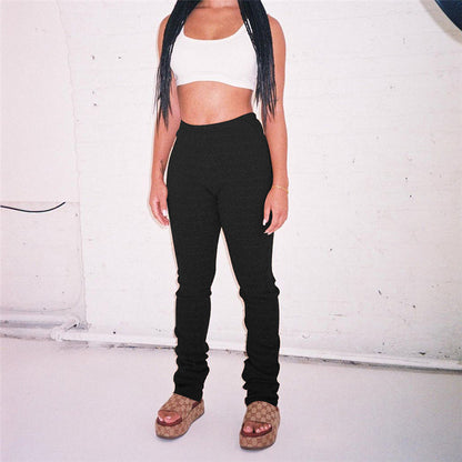 Women's Straight Slim Slimming Solid Color Casual Pants