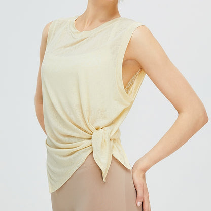 New Lightweight Quick-drying Yoga Blouse Women's Sleeveless Loose Workout Clothes Sports Top