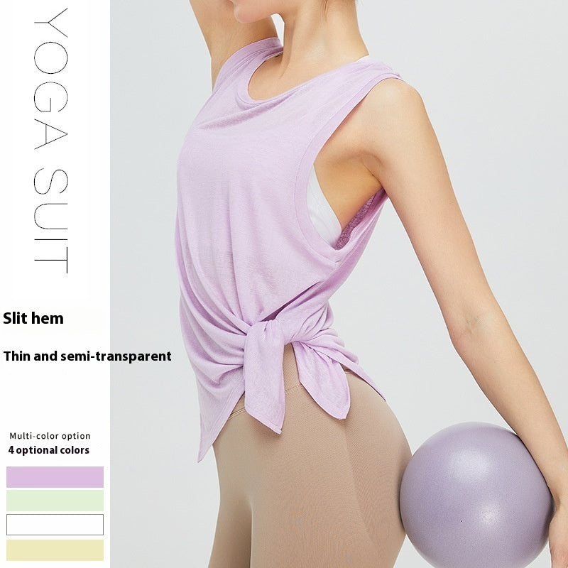 New Lightweight Quick-drying Yoga Blouse Women's Sleeveless Loose Workout Clothes Sports Top