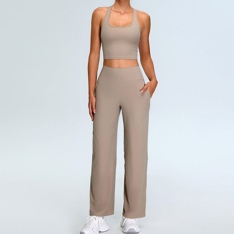 H-shaped Beauty Back Yoga Thread Leisure Sports Straight Yoga Workout Clothes Suit