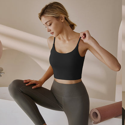 Summer Sling Yoga Vest Outer Wear Shockproof Running Skipping Rope Nude Feel Workout Clothes Bra