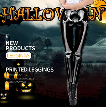 3D Skeleton Digital Printed Women's Sports Leggings