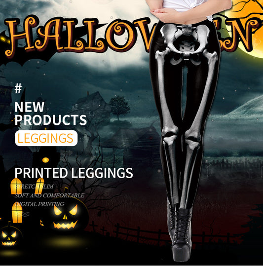 3D Skeleton Digital Printed Women's Sports Leggings