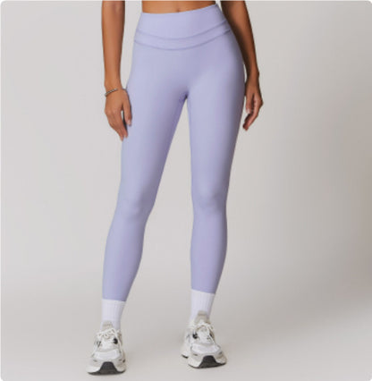 Sanding Tight High Waist Yoga Pants Belly Contracting Hip Raise Fitness Pants