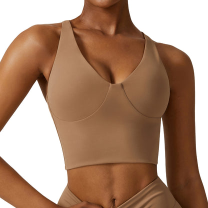 Gather Shockproof Beauty Back Quick-drying Workout Clothes Running Sports Bra