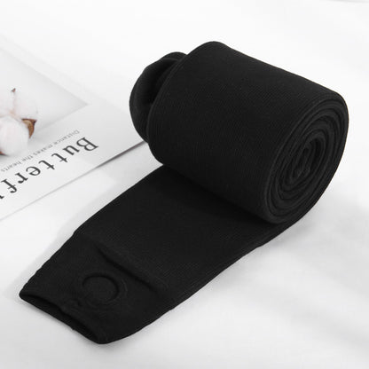 Autumn And Winter Fleece-lined Thickened Screw Cotton Vertical Stripes Base One-piece Trousers