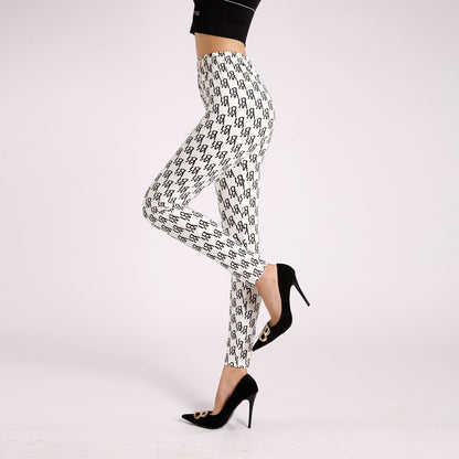 Autumn Underwear Leggings Stretch Printed High-waisted Trousers