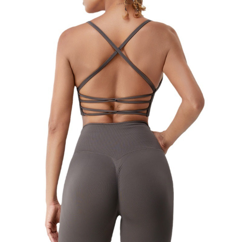 Seamless Nude Feel Yoga Clothes Women's Quick-drying Running Workout Bra