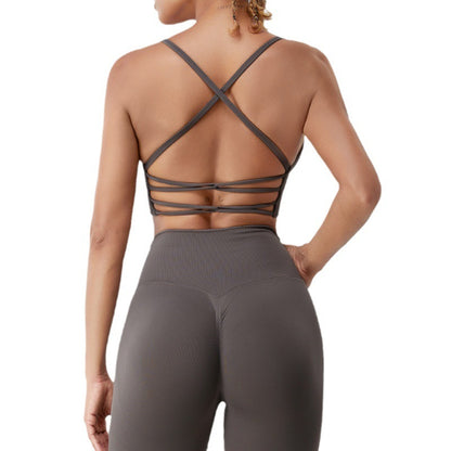 Seamless Nude Feel Yoga Clothes Women's Quick-drying Running Workout Bra