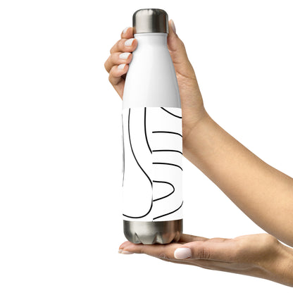 Stainless steel water bottle.